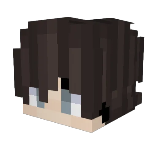 kururusu Minecraft avatar head, 3D render