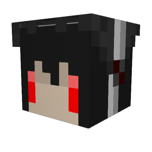 kuruubito Minecraft avatar head, 3D render