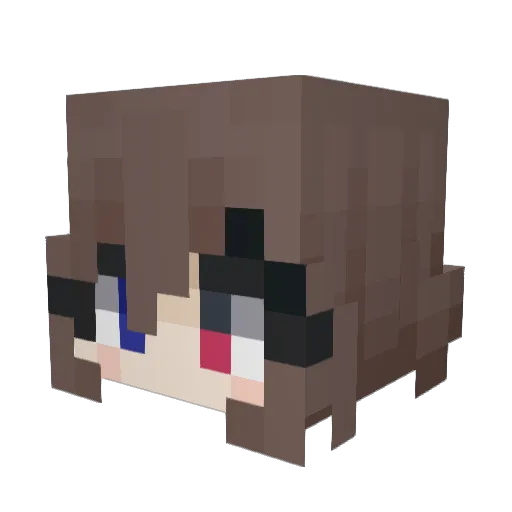 kuruusu Minecraft avatar head, 3D render