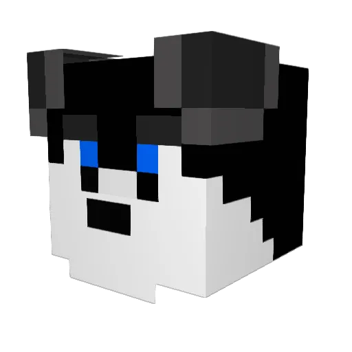 kusede Minecraft avatar head, 3D render