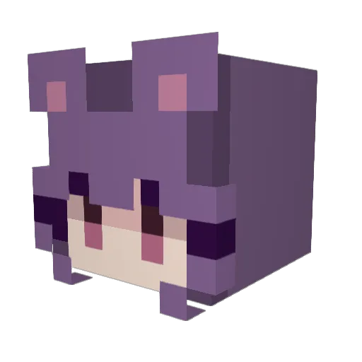 kuseikii Minecraft avatar head, 3D render