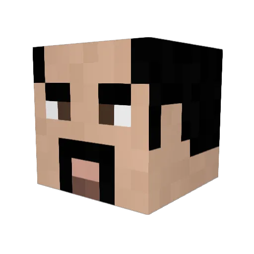 kushido Minecraft avatar head, 3D render