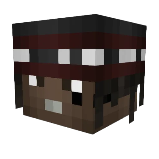 kushifume Minecraft avatar head, 3D render