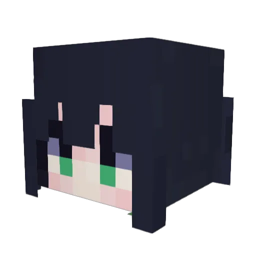 kusodekaindayo Minecraft avatar head, 3D render