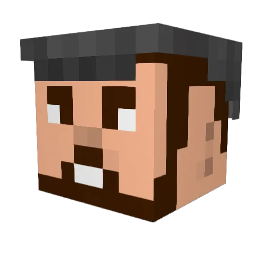 kustomdeluxe Minecraft avatar head, 3D render