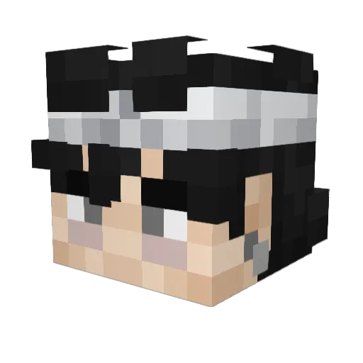kusyakaa Minecraft avatar head, 3D render
