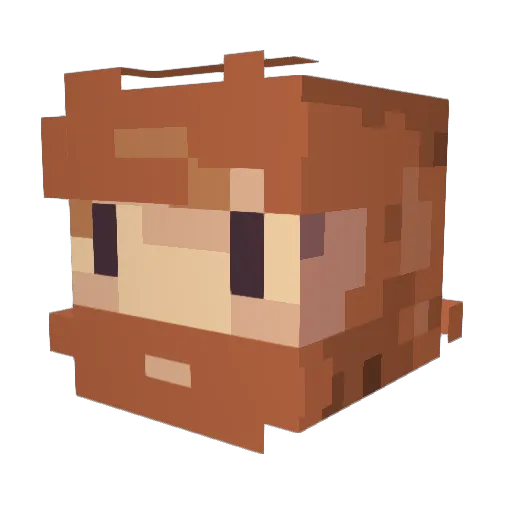 kutai_ Minecraft avatar head, 3D render
