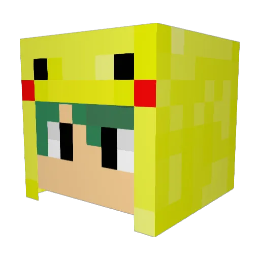 kutapika Minecraft avatar head, 3D render