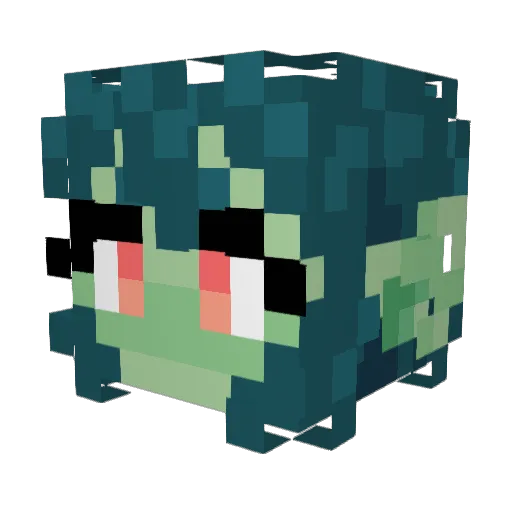 kutashi Minecraft avatar head, 3D render