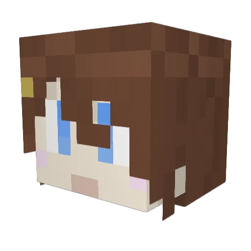 kutesaka Minecraft avatar head, 3D render