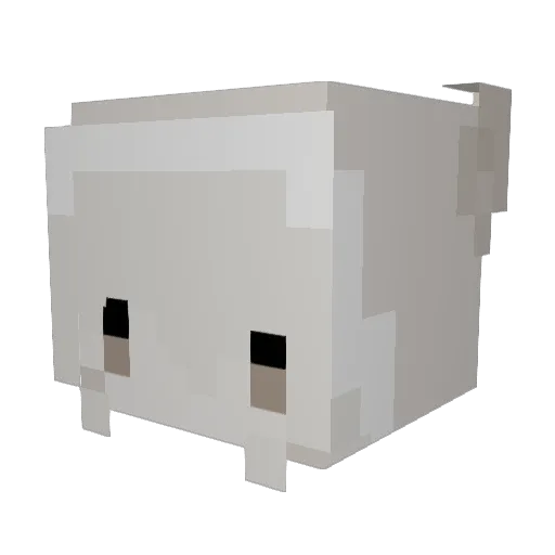 kutsushi Minecraft avatar head, 3D render
