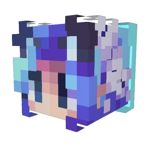 kutypi Minecraft avatar head, 3D render