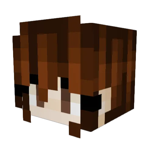 kuu_chan Minecraft avatar head, 3D render