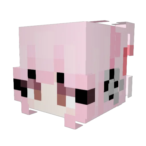 kuuderekitty Minecraft avatar head, 3D render