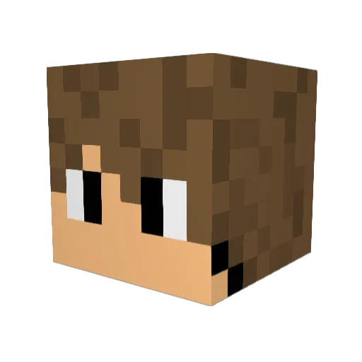 kuven Minecraft avatar head, 3D render