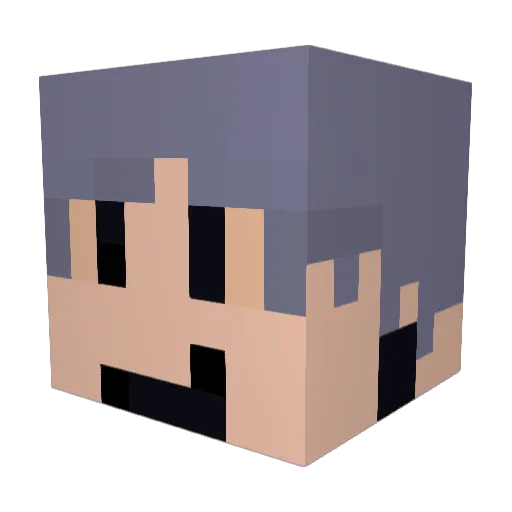 kuwaken Minecraft avatar head, 3D render
