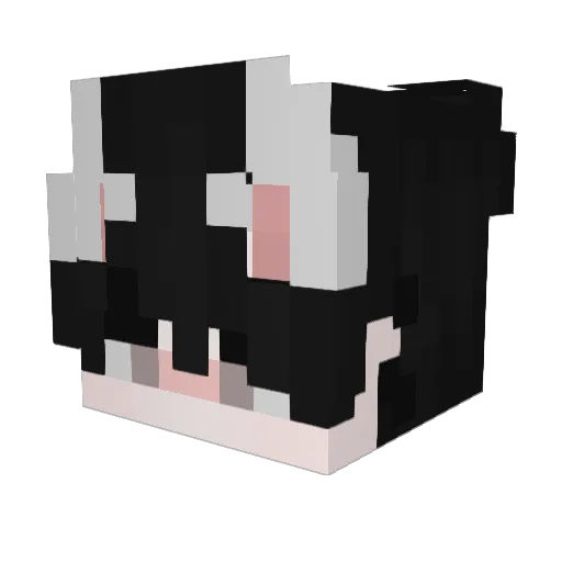 kuwwuaa Minecraft avatar head, 3D render