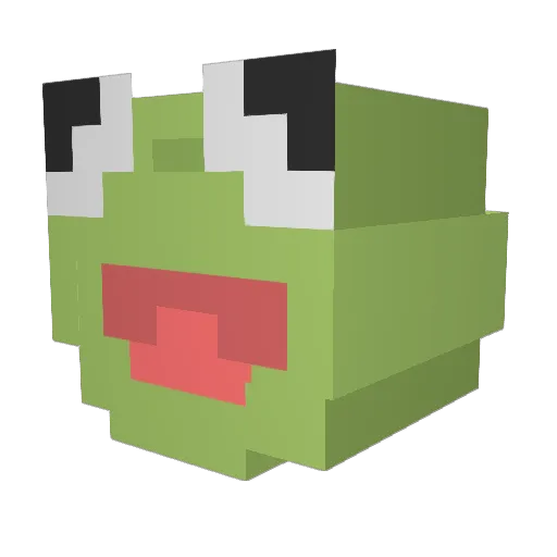 kuyakermit Minecraft avatar head, 3D render