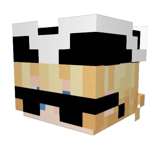 kuyoshii Minecraft avatar head, 3D render