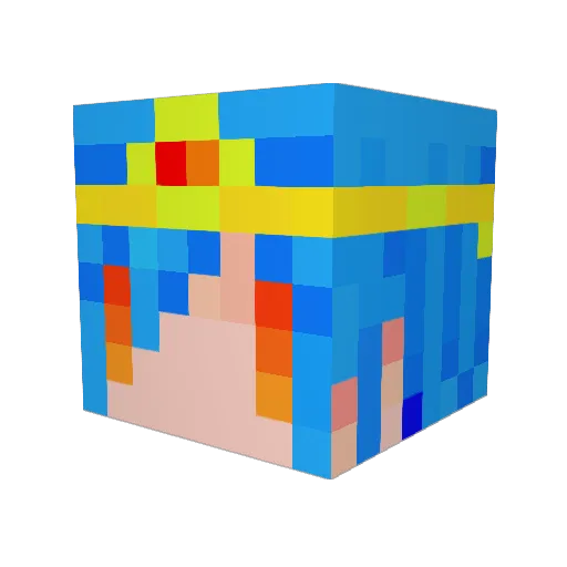 kuzu_YT Minecraft avatar head, 3D render