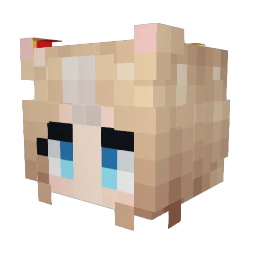 kuzurei Minecraft avatar head, 3D render