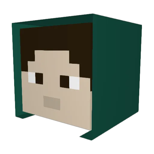 kuzykuzy Minecraft avatar head, 3D render