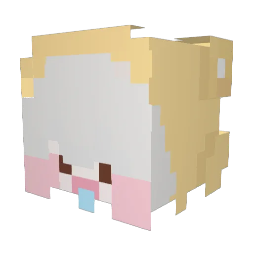 kwpzzang Minecraft avatar head, 3D render