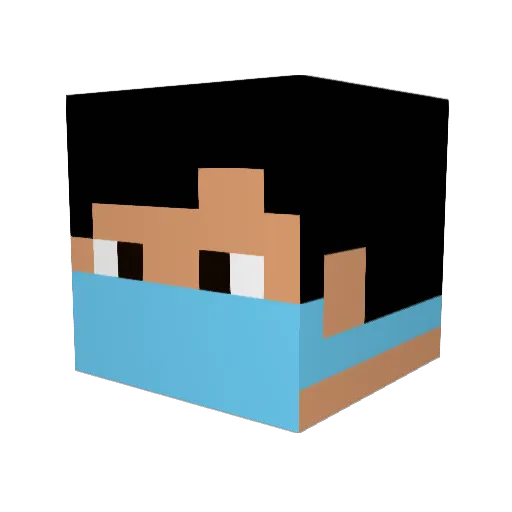 kwunyau Minecraft avatar head, 3D render