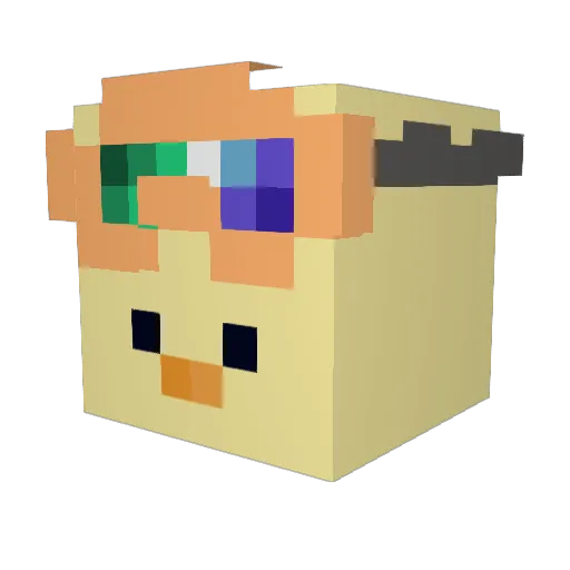 kxijou Minecraft avatar head, 3D render