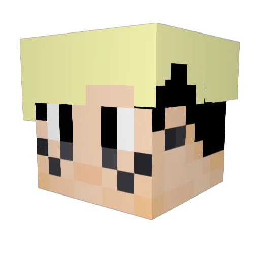 kxzzl Minecraft avatar head, 3D render