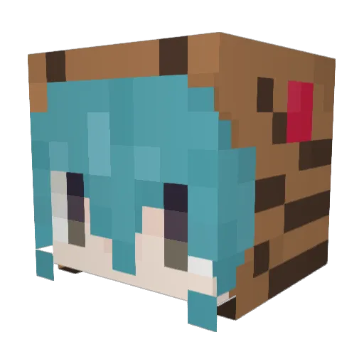kyamiko Minecraft avatar head, 3D render
