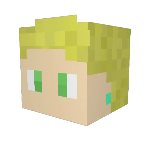 kylequat Minecraft avatar head, 3D render
