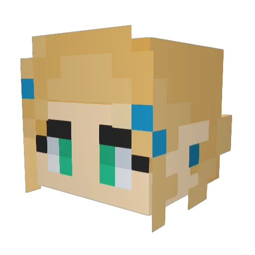 kyokohime Minecraft avatar head, 3D render