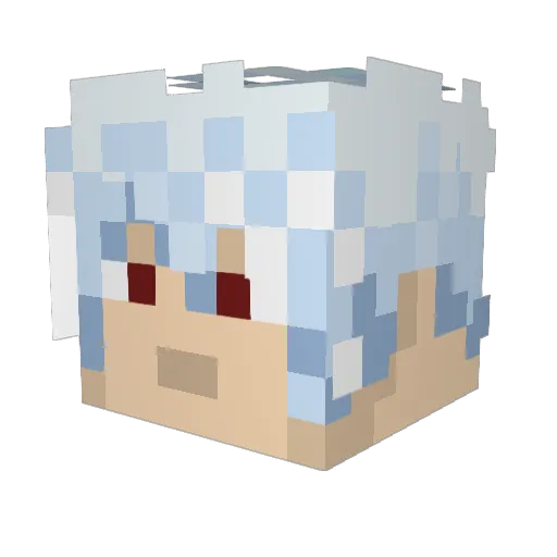 kyong Minecraft avatar head, 3D render