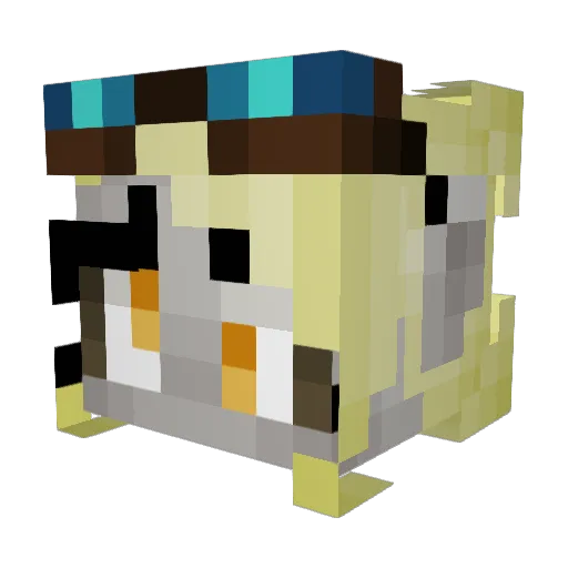 kyotofiji Minecraft avatar head, 3D render
