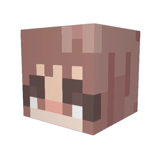 kyubaby Minecraft avatar head, 3D render