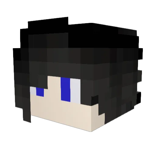 kyubimurasaki Minecraft avatar head, 3D render