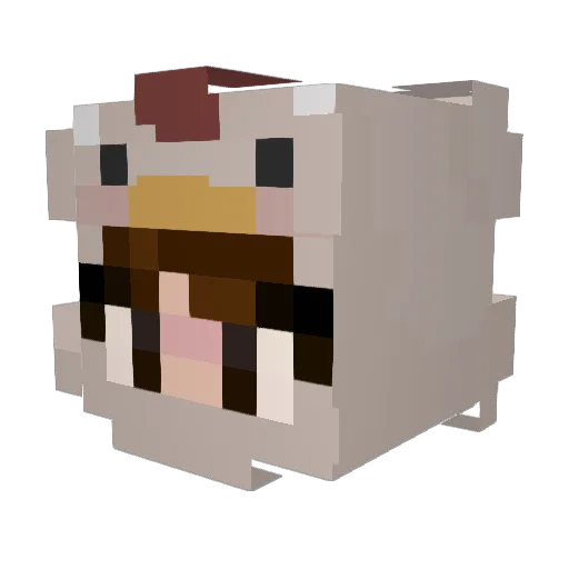 kyumistic Minecraft avatar head, 3D render