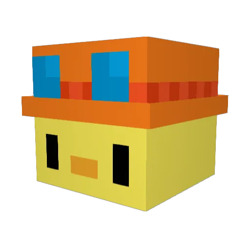 kyxk Minecraft avatar head, 3D render