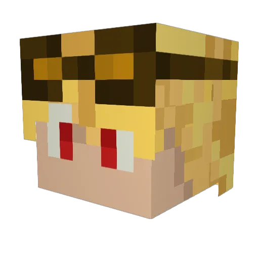 kzekou Minecraft avatar head, 3D render