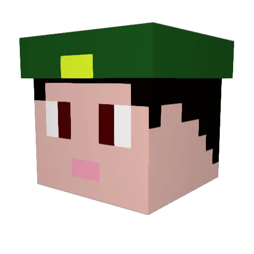 kztag Minecraft avatar head, 3D render