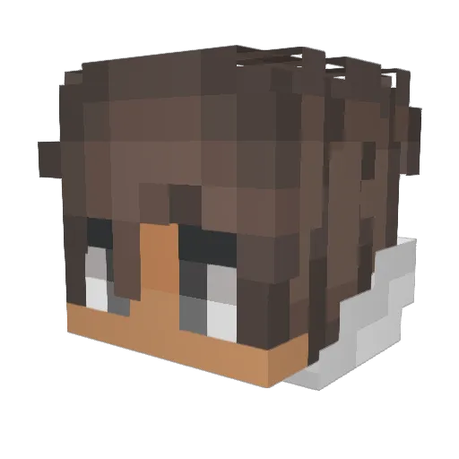 kzuo Minecraft avatar head, 3D render