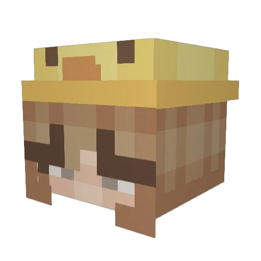 kzzki Minecraft avatar head, 3D render