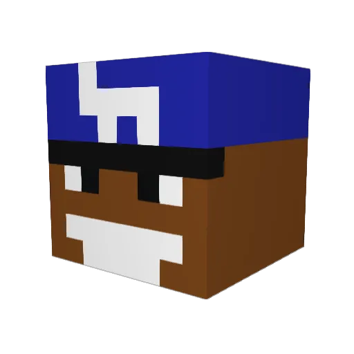 l00px21 Minecraft avatar head, 3D render