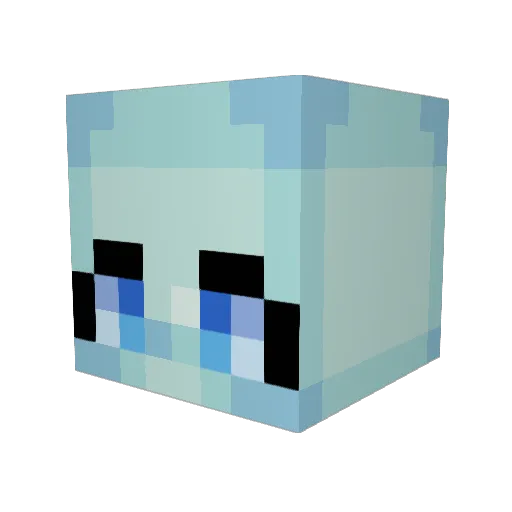 l111na Minecraft avatar head, 3D render