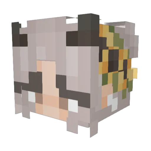 l1vvvv Minecraft avatar head, 3D render