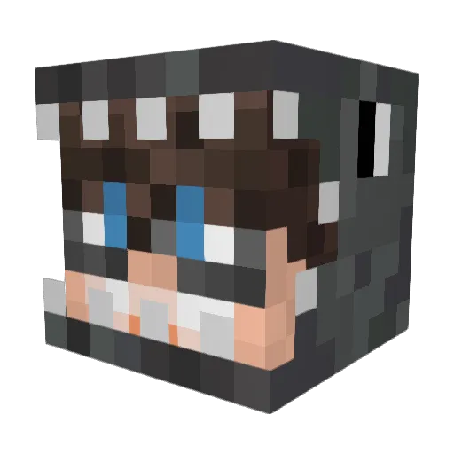 l33tLucky Minecraft avatar head, 3D render