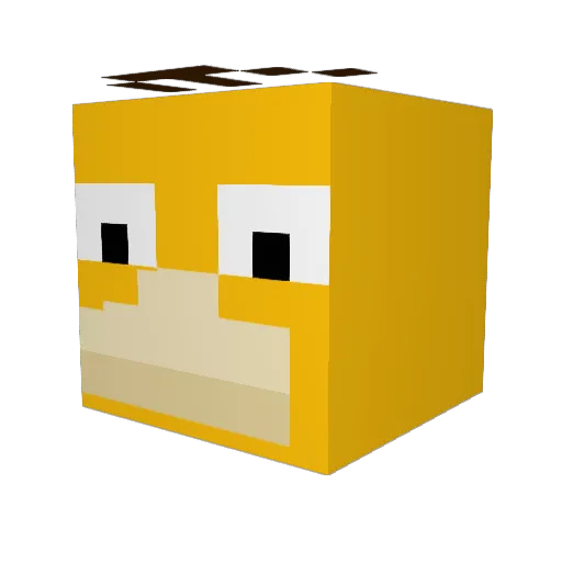 l3mon4de_ Minecraft avatar head, 3D render
