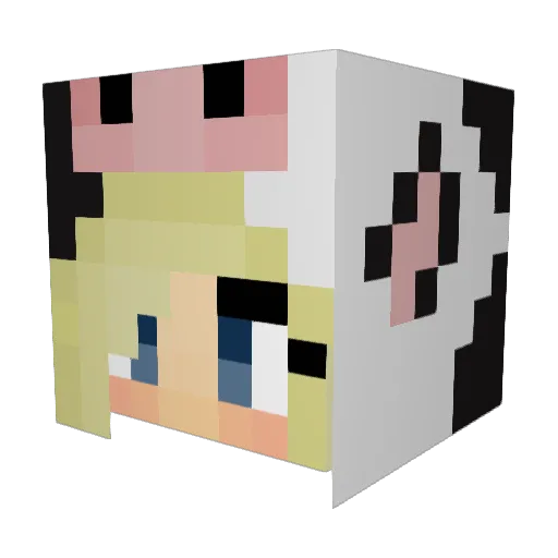 l4v4g1rl Minecraft avatar head, 3D render