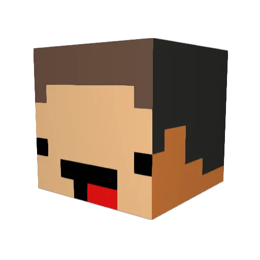 lKronty Minecraft avatar head, 3D render